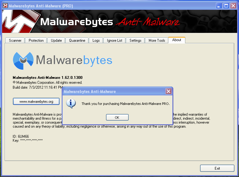 free license malwarebytes 2.1.8.1057